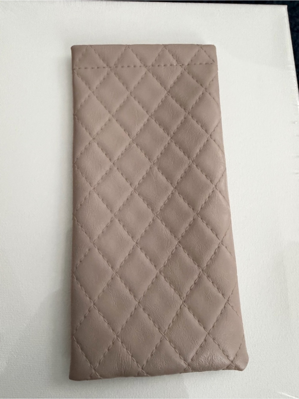 Quilted Glasses Case - Taupe